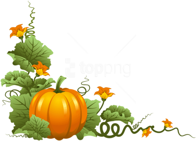 Free Png Download Pumpkin Decor Png Images Background - Thanksgiving Clipart Frame Png Transparent Png (850x627), Png Download