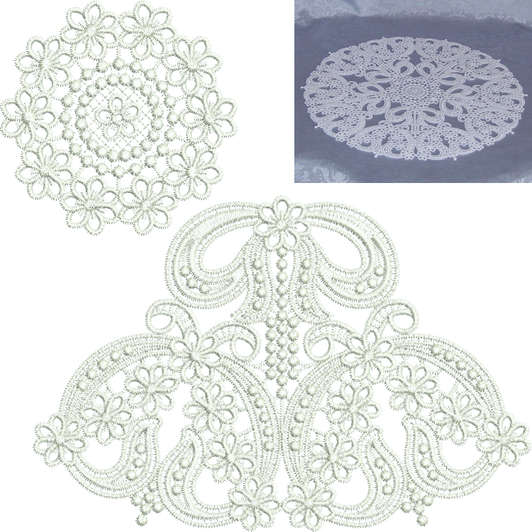 Bow Doily Set - Crochet Clipart (750x750), Png Download