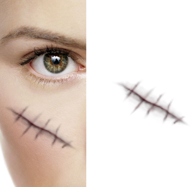 616 X 600 12 - Stitches On Face Png Clipart (616x600), Png Download