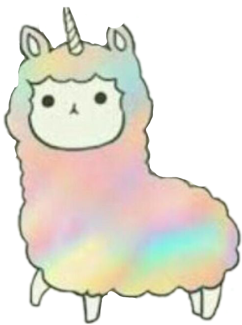 Drawn Unicorn Lamma - Unicorn Lama Clipart (489x656), Png Download