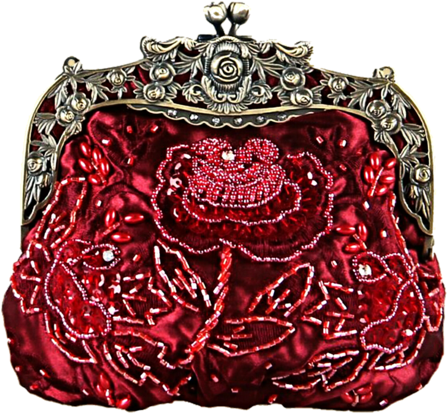 Vintage Victorian Purse By Jeanicebartzen - Handbag Clipart (932x856), Png Download