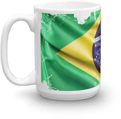Mug Mondial 2018 Brazil Flag - Mug Clipart (600x600), Png Download