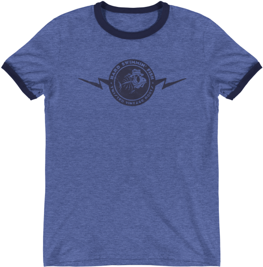 Heather Blue Lightning Fish T - Ringer T-shirt Clipart (600x600), Png Download