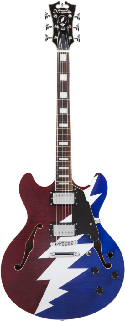 D'angelico Premier Series Dc Grateful Dead Semi-hollow - D Angelico Grateful Dead Clipart (414x1024), Png Download