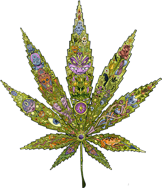 Cannabis Totem - Marijuana Leaf Art Free Clipart (600x600), Png Download