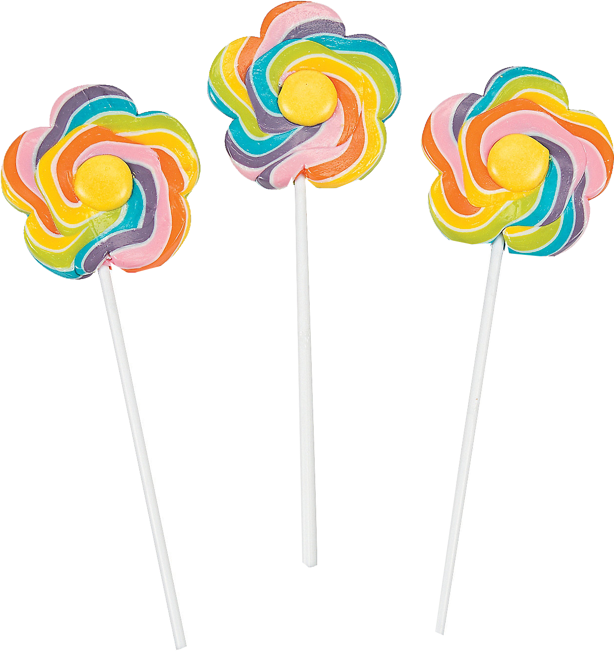 Large Flower-shaped Swirl Lollipops Clipart (1500x1500), Png Download