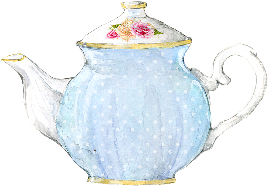 Watercolor Teapot Png Clipart (886x616), Png Download
