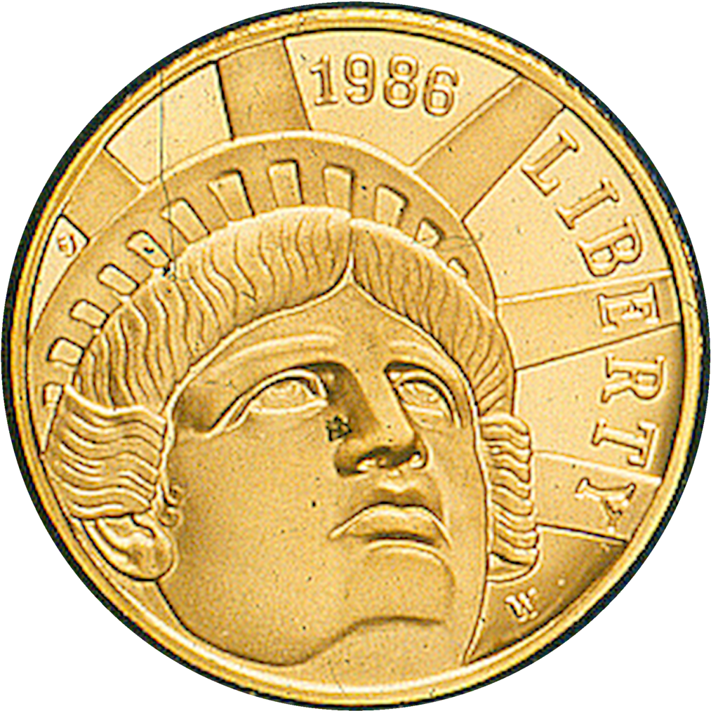 1986 Statue Of Liberty Coin - Liberty Coin Clipart (1024x1024), Png Download