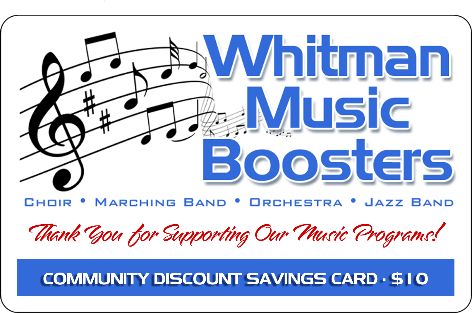 Music Boosters Discount Card Fundraiser - Graphic Design Clipart (1732x1162), Png Download