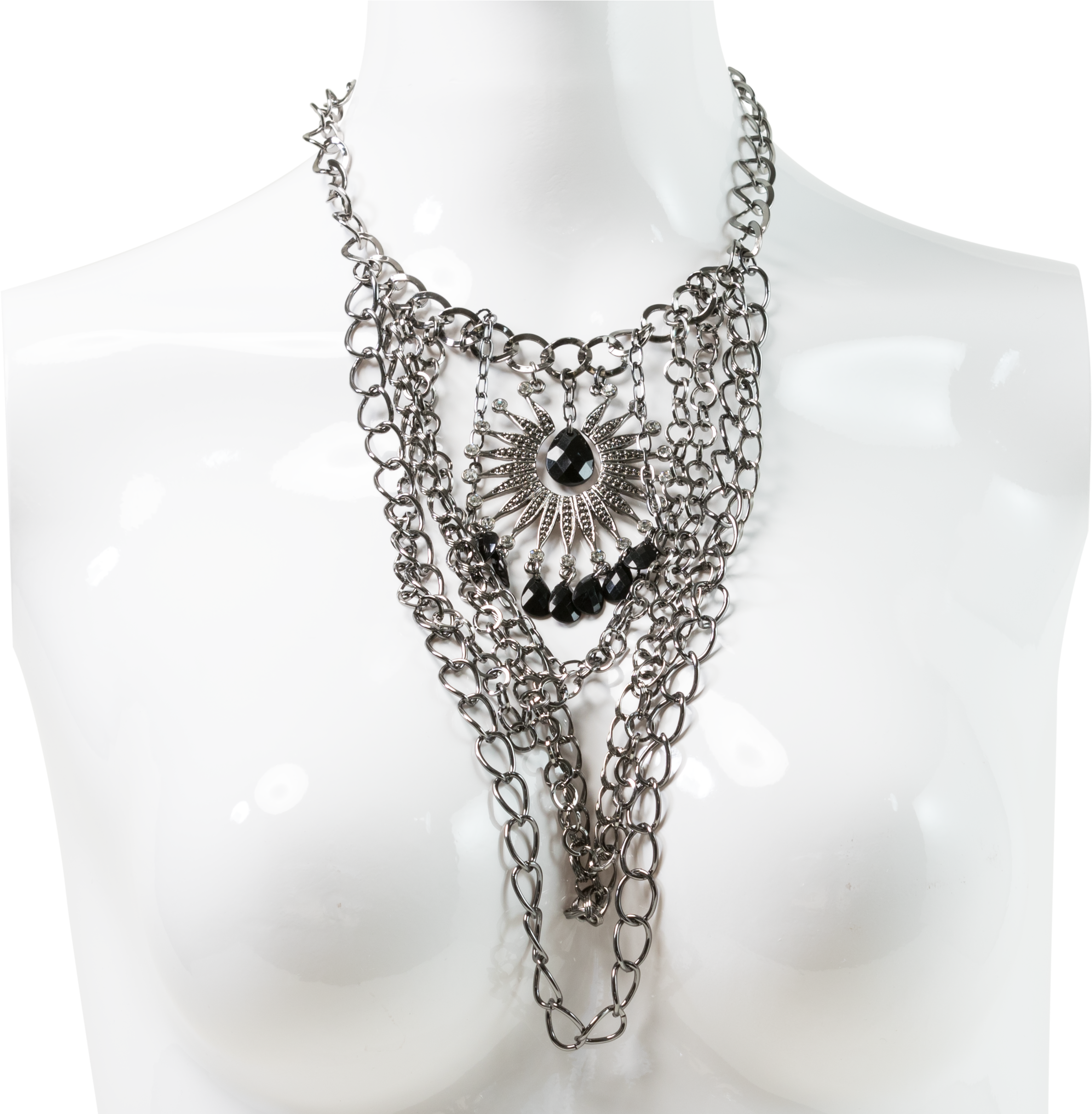 Starburst Pendant Necklace - Necklace Clipart (3335x2420), Png Download