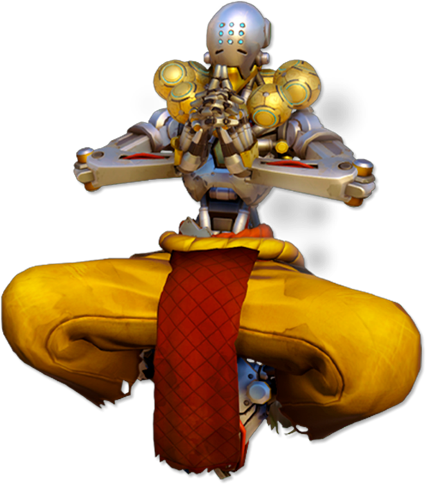 “zenyatta Calls Upon Orbs Of Harmony And Discord To - Zenyatta Overwatch Clipart (656x713), Png Download