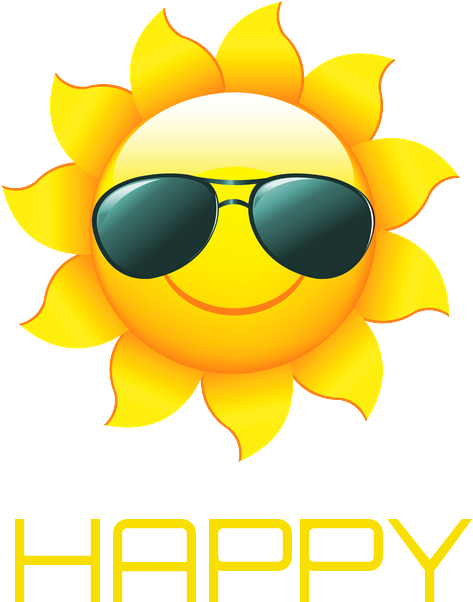 Happy' Poster - ' - Sunny Clipart With Sunglasses - Png Download (600x700), Png Download