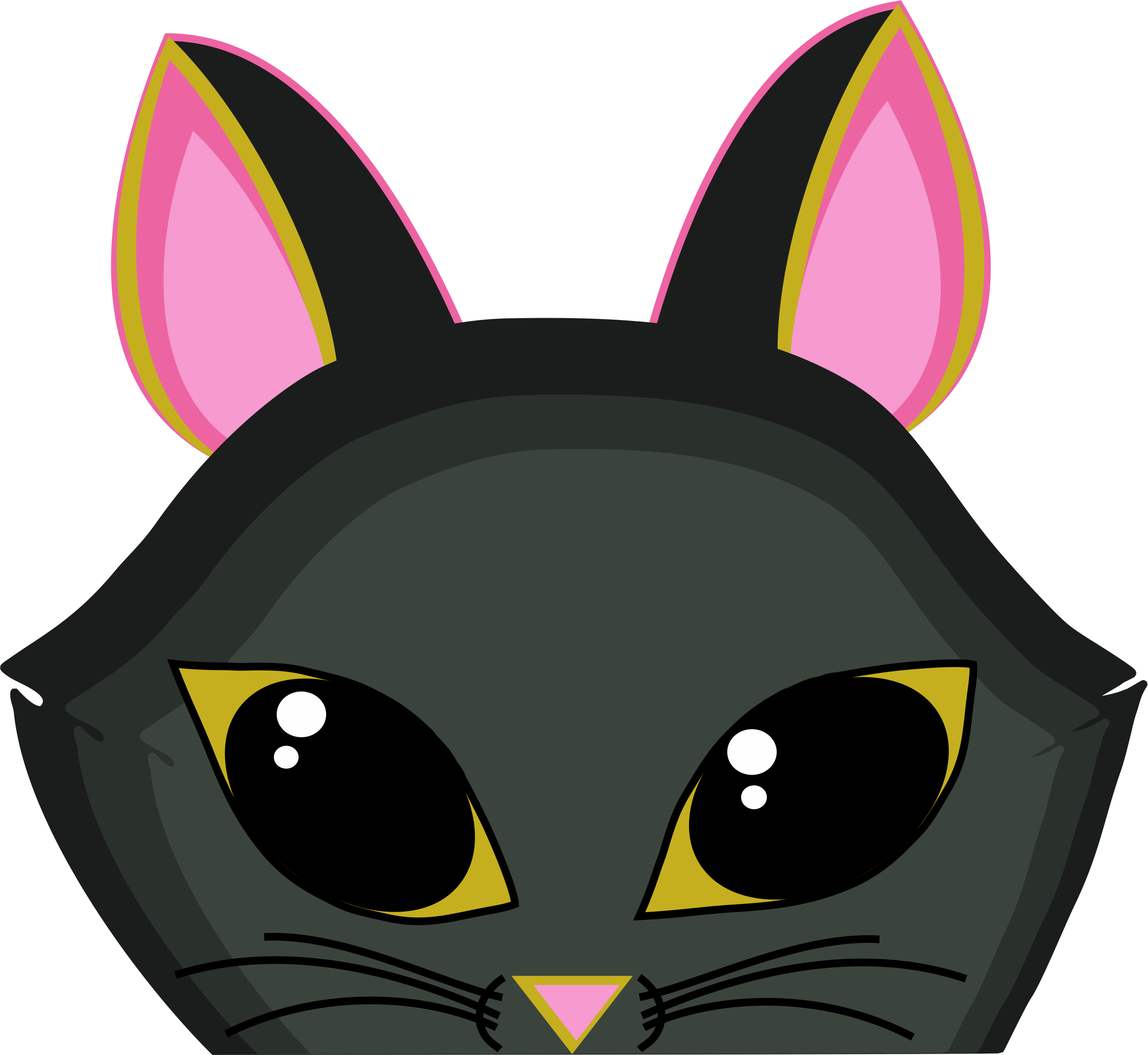 Cat Peeking Clipart Transparent Stock - Black Cat - Png Download (2489x2288), Png Download