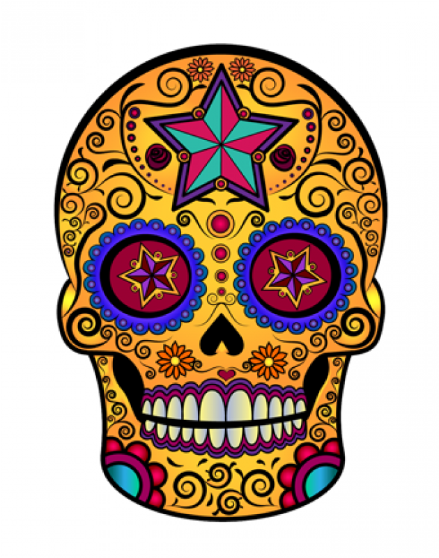Sugar Skull 04 Full Color Availability - Almofada Caveira Mexicana Clipart (800x800), Png Download