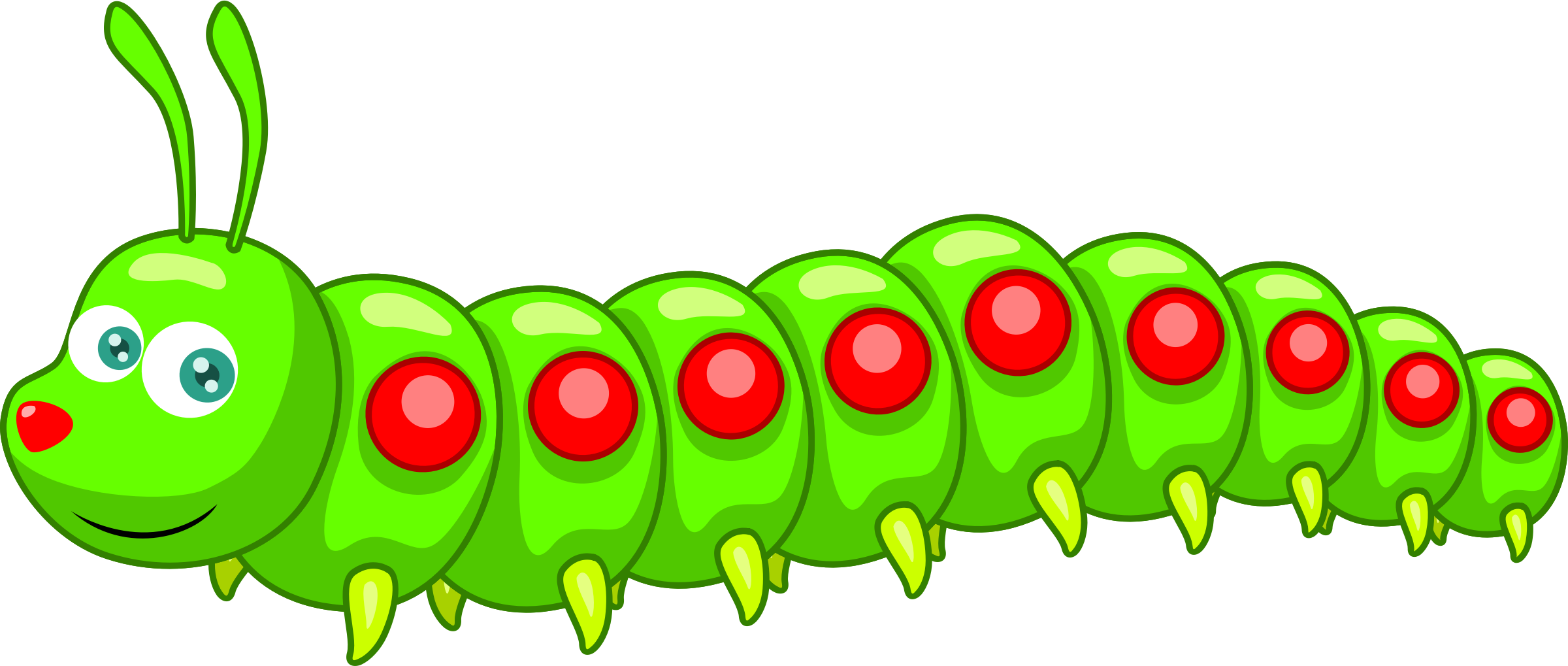 Big Image - Clip Art Caterpillar - Png Download (2400x1019), Png Download