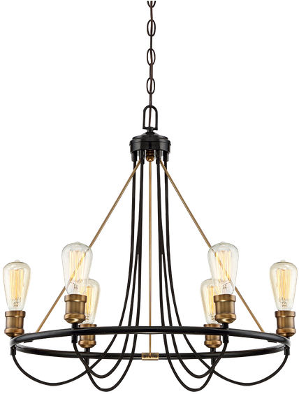 Black Brass Chandelier Clipart (600x600), Png Download