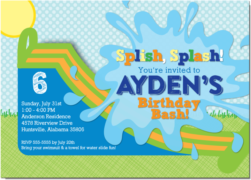 1000 X 714 1 - Water Slide Invitation Clipart (1000x714), Png Download