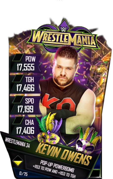 Kevinowens S4 19 Wrestlemania34 - Wwe Supercard Wrestlemania 34 Cards Pro Clipart (456x720), Png Download