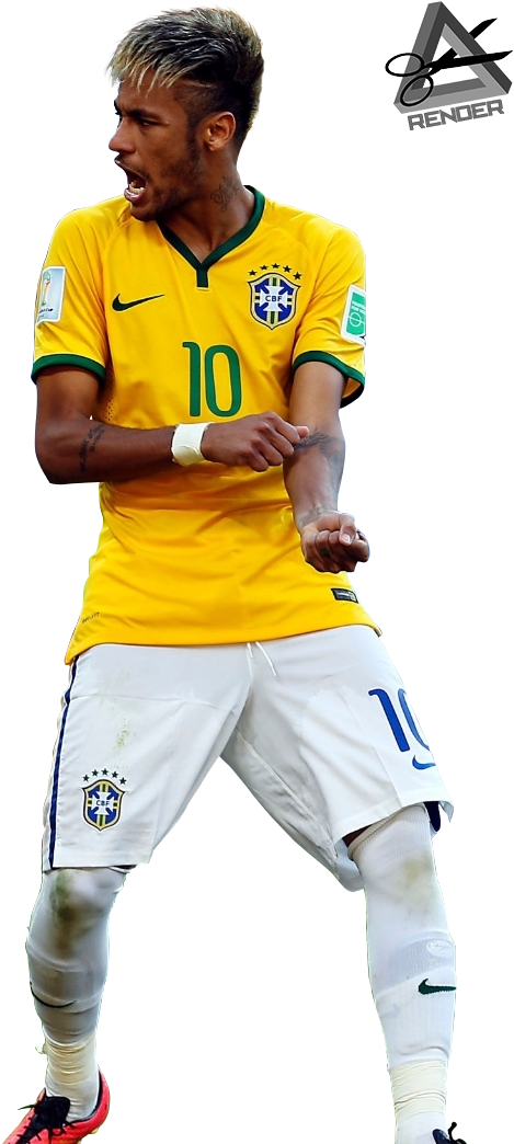 Neymar Brasil White Png Transparent - Neymar Brazil 2016 Png Clipart (570x1080), Png Download