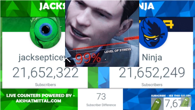Ninja Is About To Pass Jacksepticeye - Pewdiepie Vs T-series Clipart (800x600), Png Download