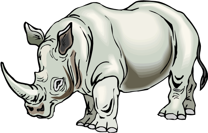 Clip Art Free Stock Brown Clipart Art Library Arts - Rhino Clipart - Png Download (750x482), Png Download