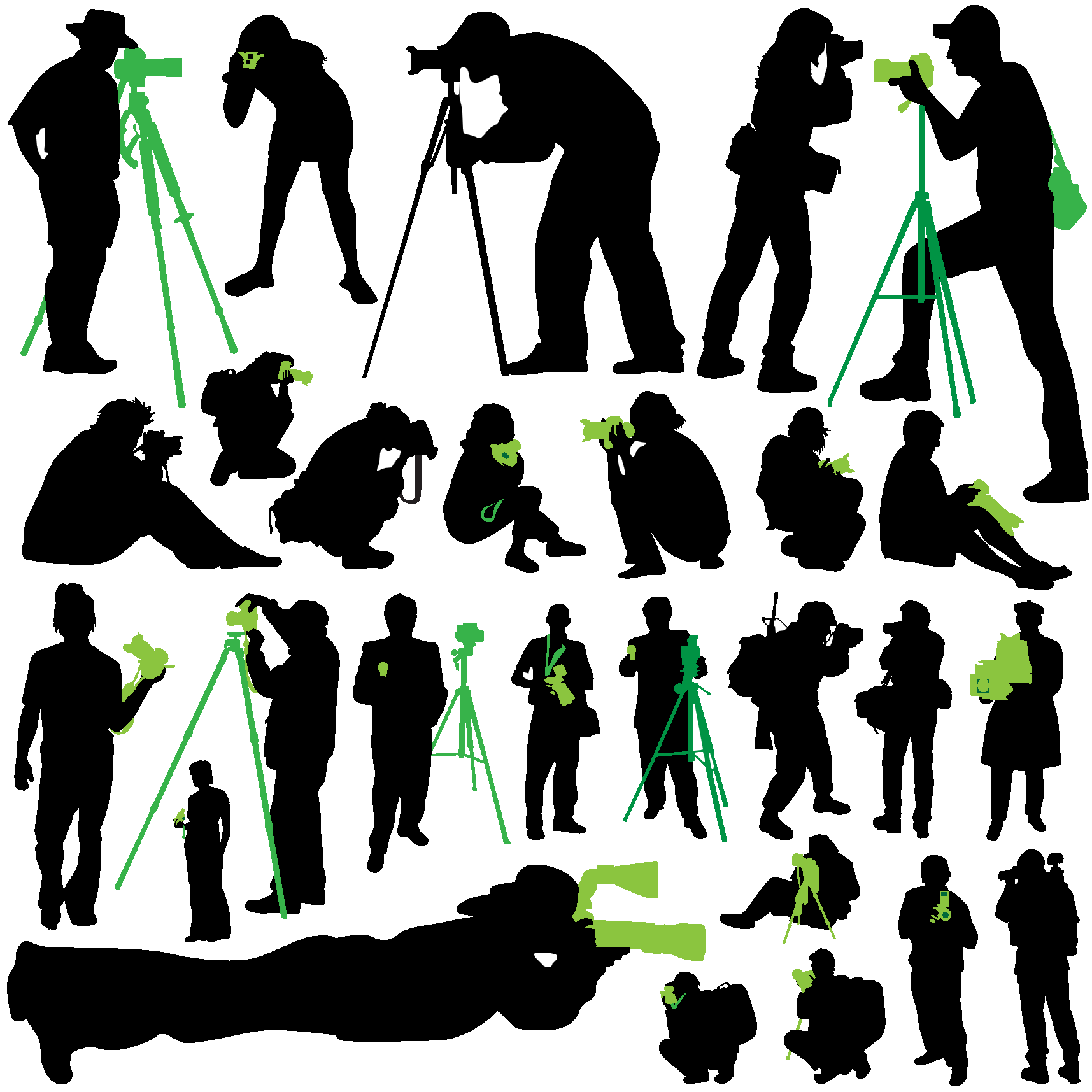 Photographer Silhouettes Vector - Photographer Silhouette Vector Free Clipart (1715x1715), Png Download