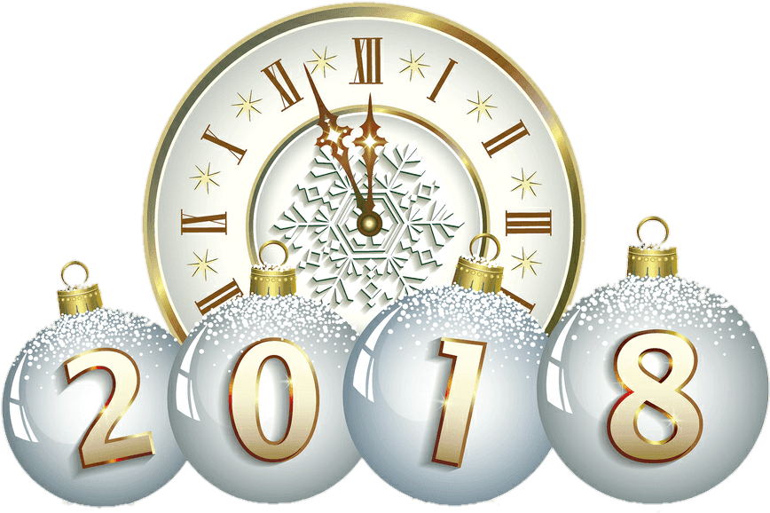 And A Happy New Year - Happy New Year 2018 Clock Clipart (909x724), Png Download