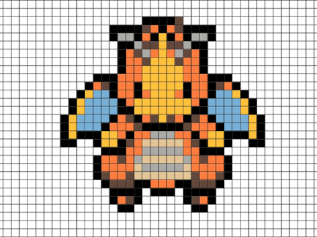 Drawn Pikachu Graph Paper - Pokemon Pixel Art Dragonite Clipart (640x480), Png Download