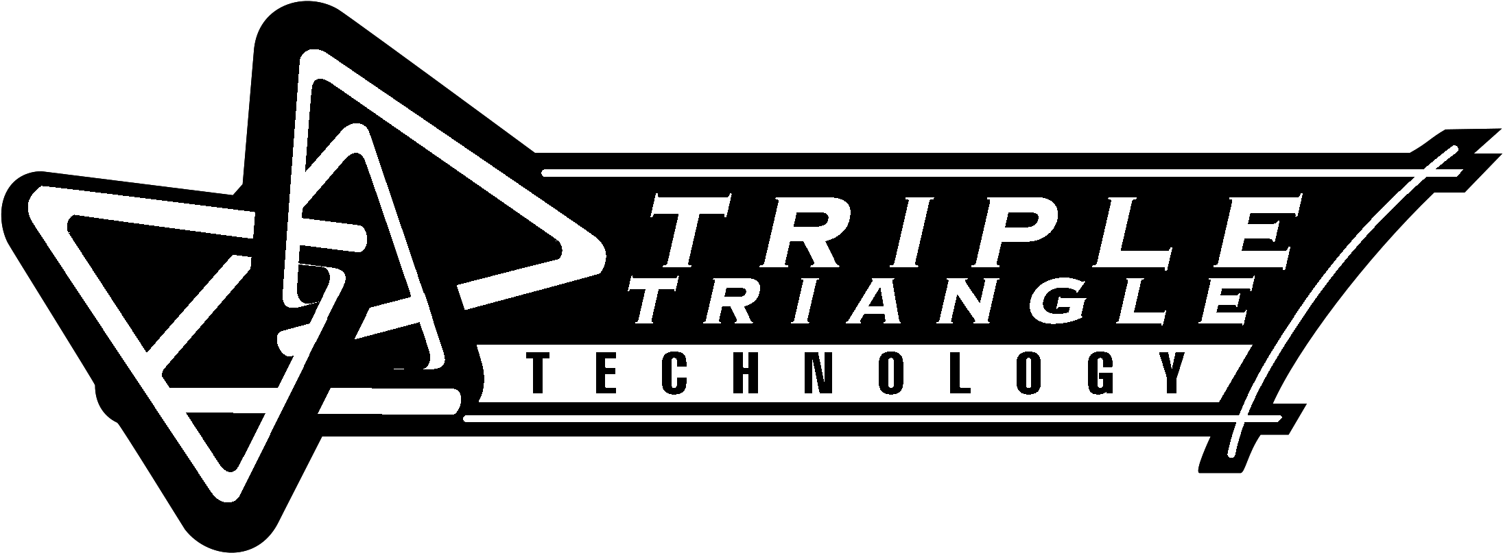 Triple Triangle Technology Logo Black And White - Signage Clipart (2191x807), Png Download