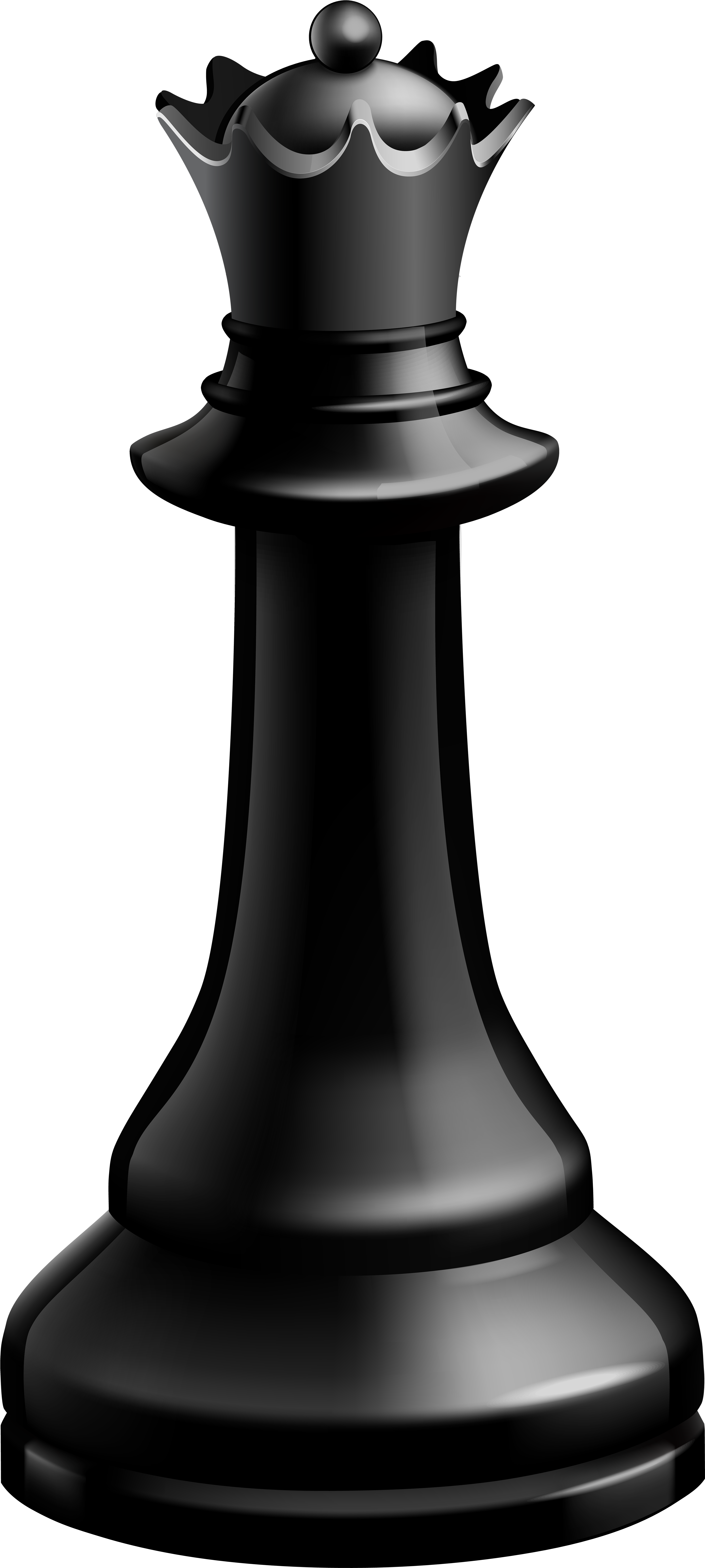Queen Black Chess Piece Png Clip Art - Queen Chess Piece Clipart Transparent Png (3570x7935), Png Download
