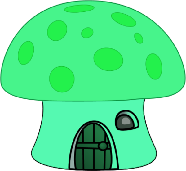 Orange - Cartoon Mushroom House Clipart (600x551), Png Download