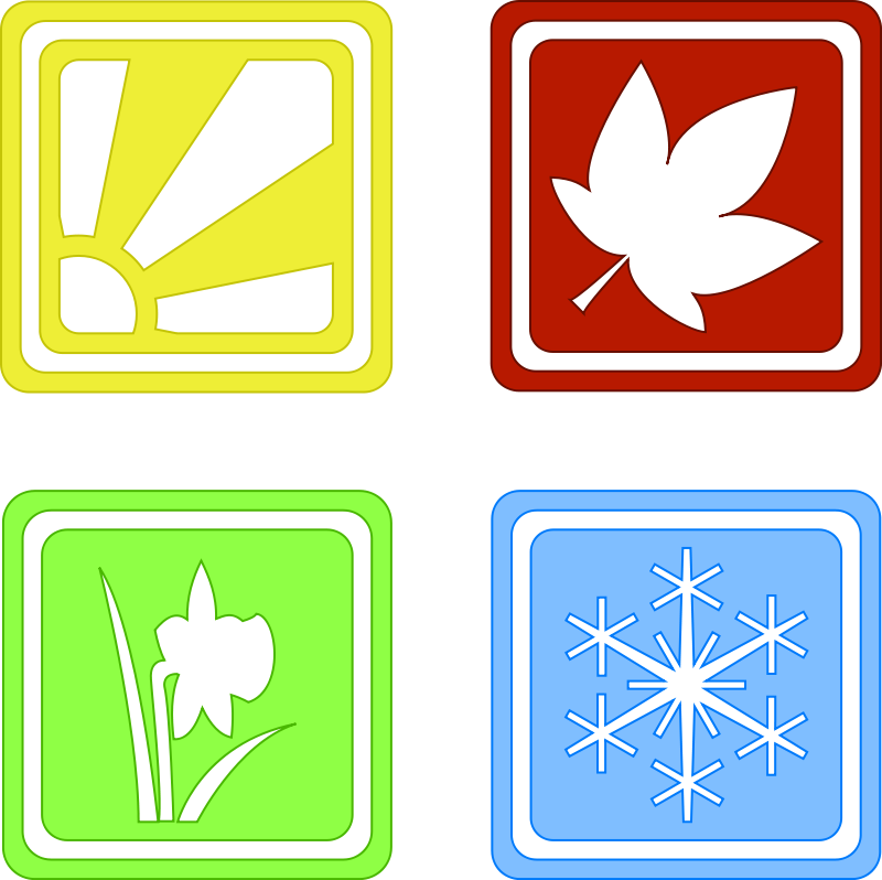 Four Seasons Transparent - Summer Autumn Winter Spring Symbols Clipart (800x798), Png Download