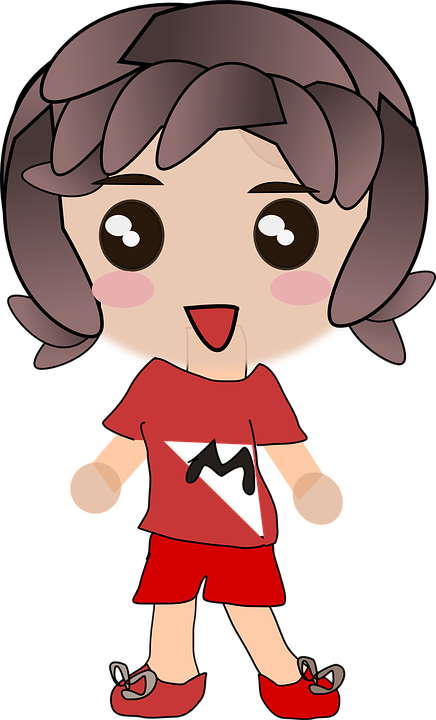 Girl Anime Teen Teenager Brown Hair People Person - Clip Art - Png Download (436x720), Png Download