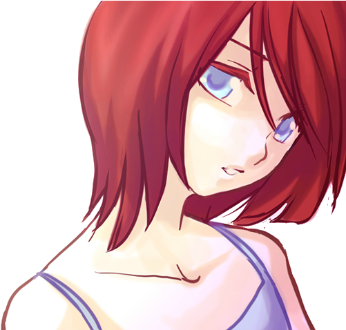 Anime Girl In Workout Clothes - Short Red Hair Girl Anime Clipart (650x477), Png Download