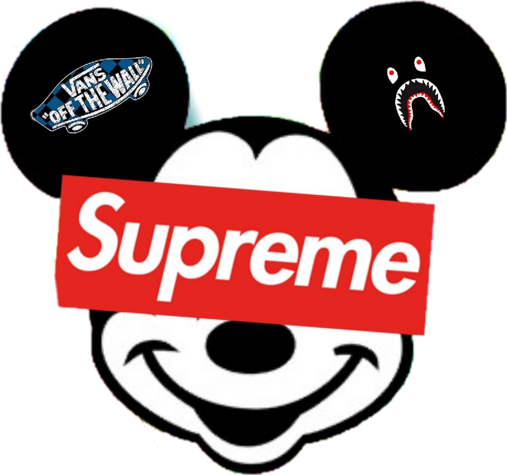 #supreme #bape #mouse #vans - Supreme Clipart (1024x959), Png Download
