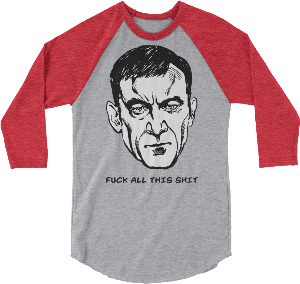 Fuck All This Shit Baseball Tee - Raglan Sleeve Clipart (1000x1000), Png Download