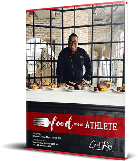 Food Meets Athlete By Chef Rey - Banner Clipart (800x640), Png Download