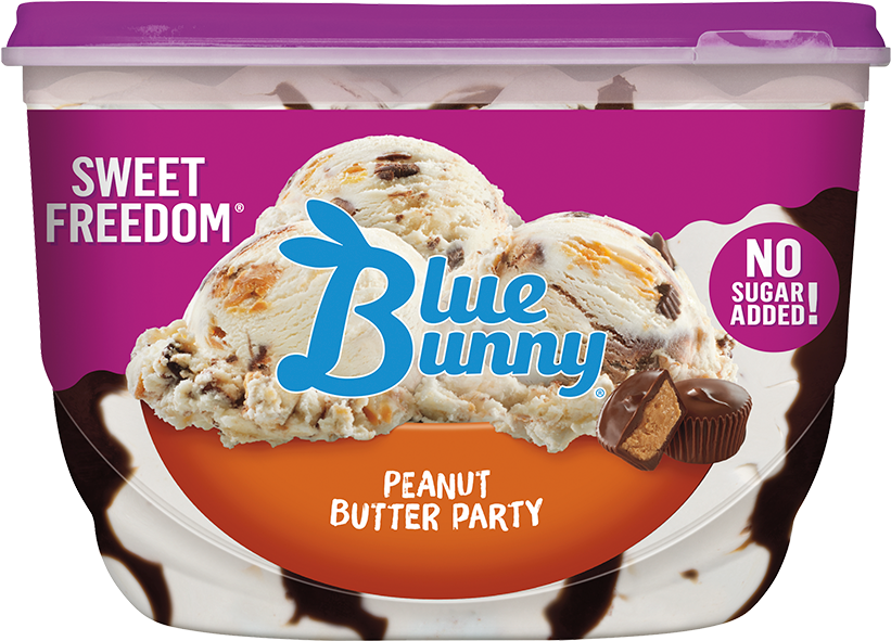 Sweet Freedom® Peanut Butter Party - Blue Bunny Vanilla Cupcake Ice Cream Clipart (847x600), Png Download