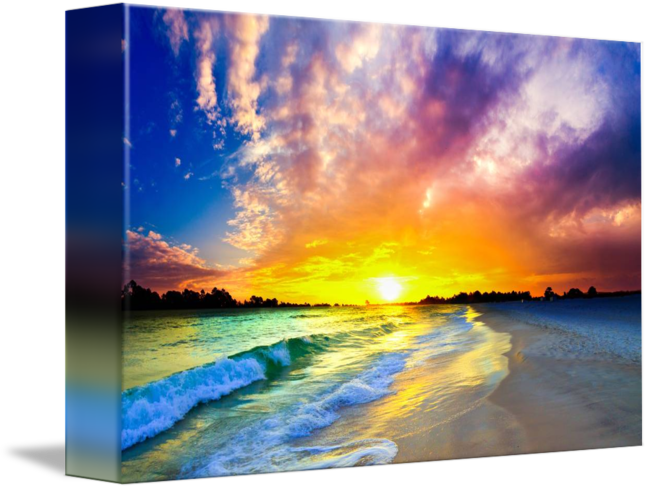 Purple Sunset By Eszra Tanner - Canvas Clipart (650x489), Png Download