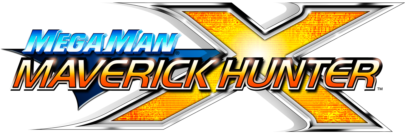 Megaman X Logo Png - Mega Man Maverick Hunter X Clipart (1383x450), Png Download