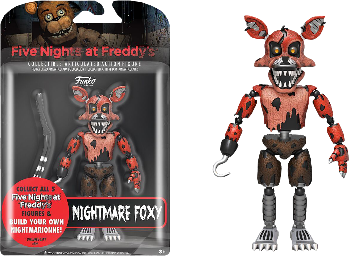 Five Nights At Freddy's - Nightmare Foxy Action Figure Clipart (600x600), Png Download