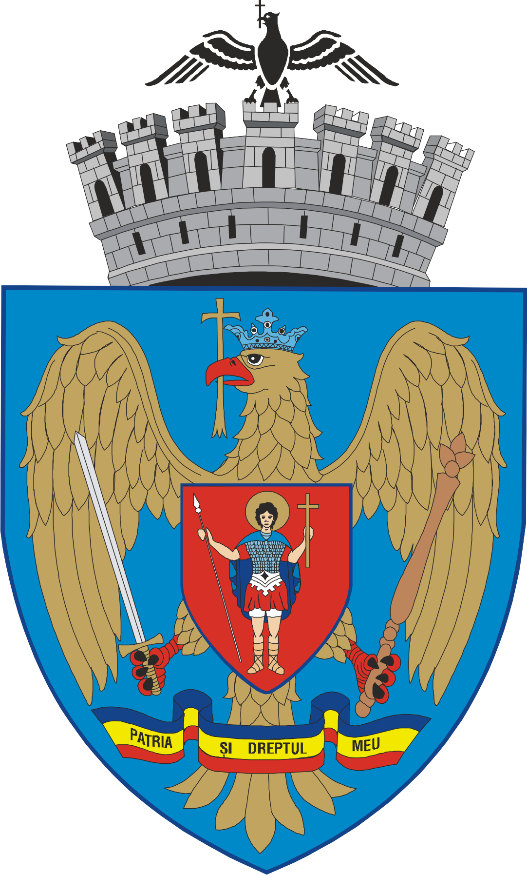 Bucharest Coat Of Arms Clipart (1082x1794), Png Download