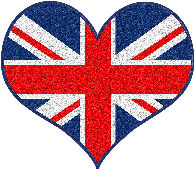 Symbol, Heart, Love, England, Great Britain, London - Uk Country Flag Clipart (806x720), Png Download