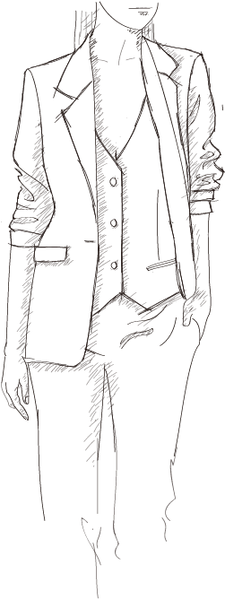 Women's Business Suits - Sketch Clipart (532x887), Png Download