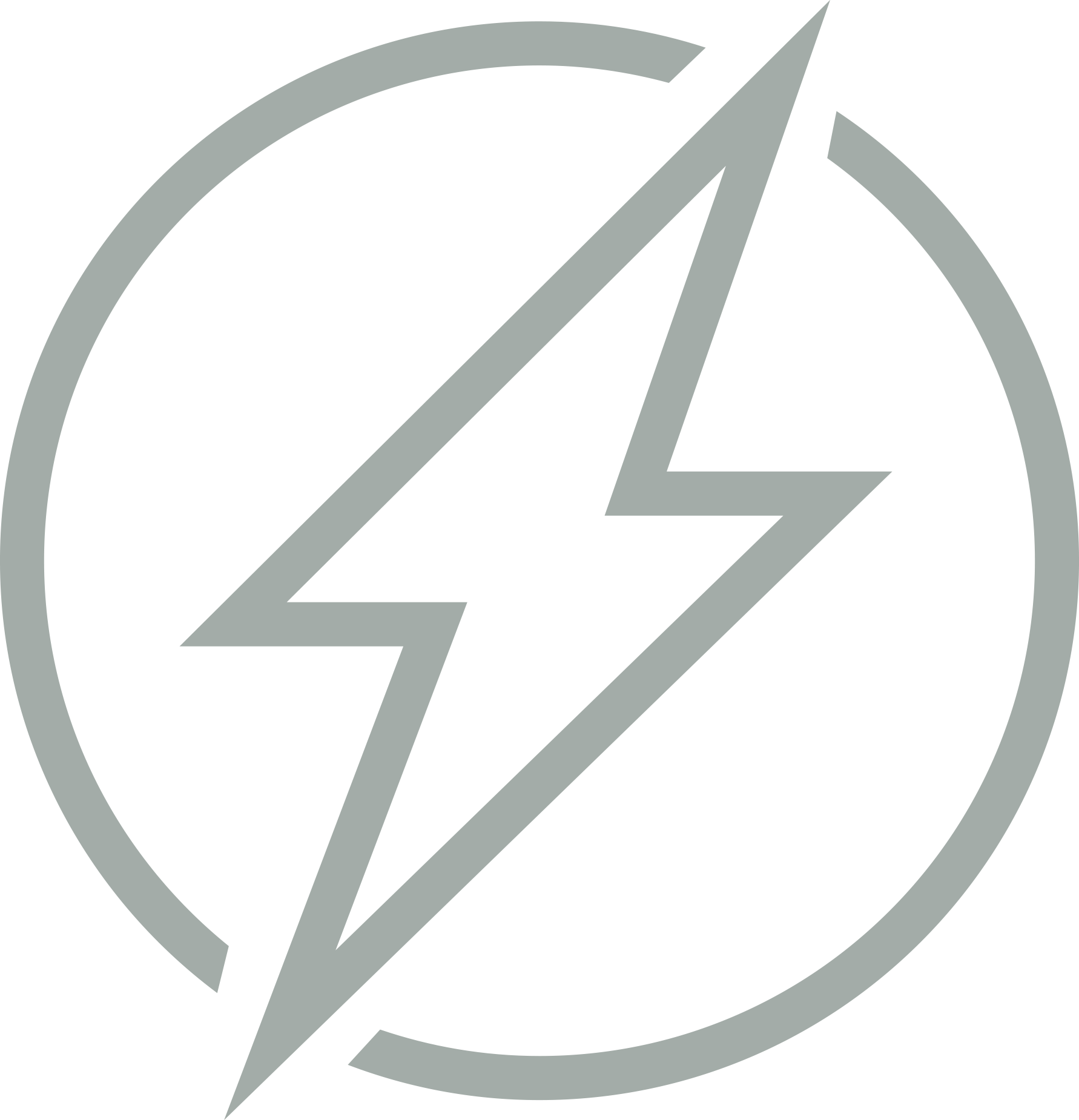 Lightning Bolt Grey - Renewable Energy Clipart (1782x1850), Png Download