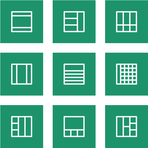 Layouts Outline Icon In Style Flat Square White On - Retro Science Font Clipart (660x660), Png Download