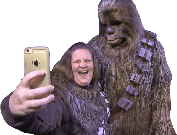 Candace Payne Chewbacca Mom Selfie - Chewbacca Mom Action Figure Clipart (750x750), Png Download