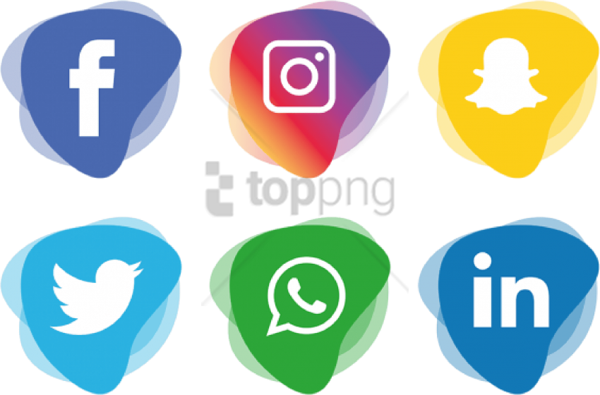Free Png Facebook Instagram Whatsapp Png Image With - Social Media Set Transparent Clipart (850x560), Png Download