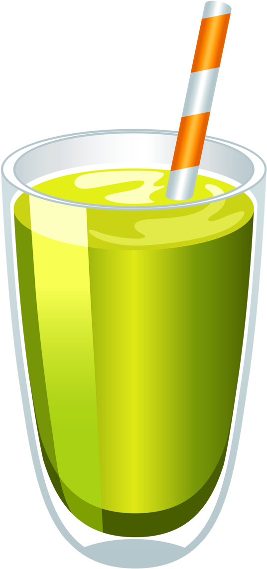 Recipe Clipart Juice Glass - Green Smoothie Clip Art - Png Download (690x1280), Png Download