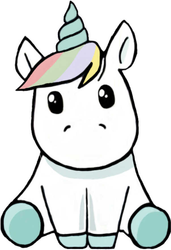 Unicorn Sticker - Gambar Unicorn Kartun Png Clipart (1024x1024), Png Download